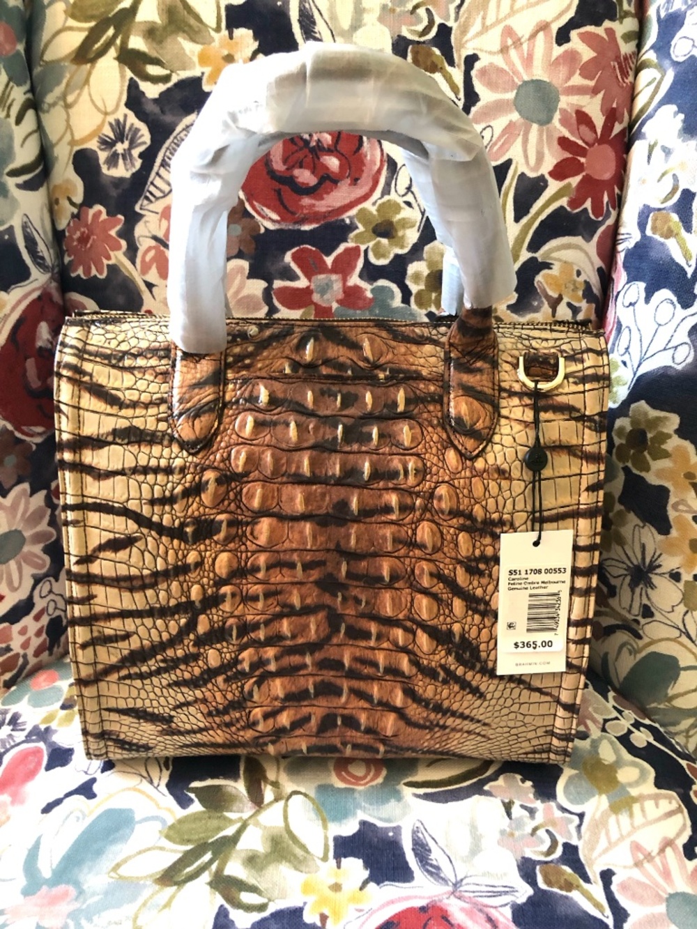 NWT Authentic Brahmin Caroline Feline (Tiger) Ombre Melbourne Handbag - Picture 4 of 7